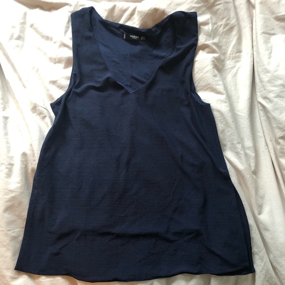 Navy‎ Mango Sleeveless Top - Picture 1 of 6